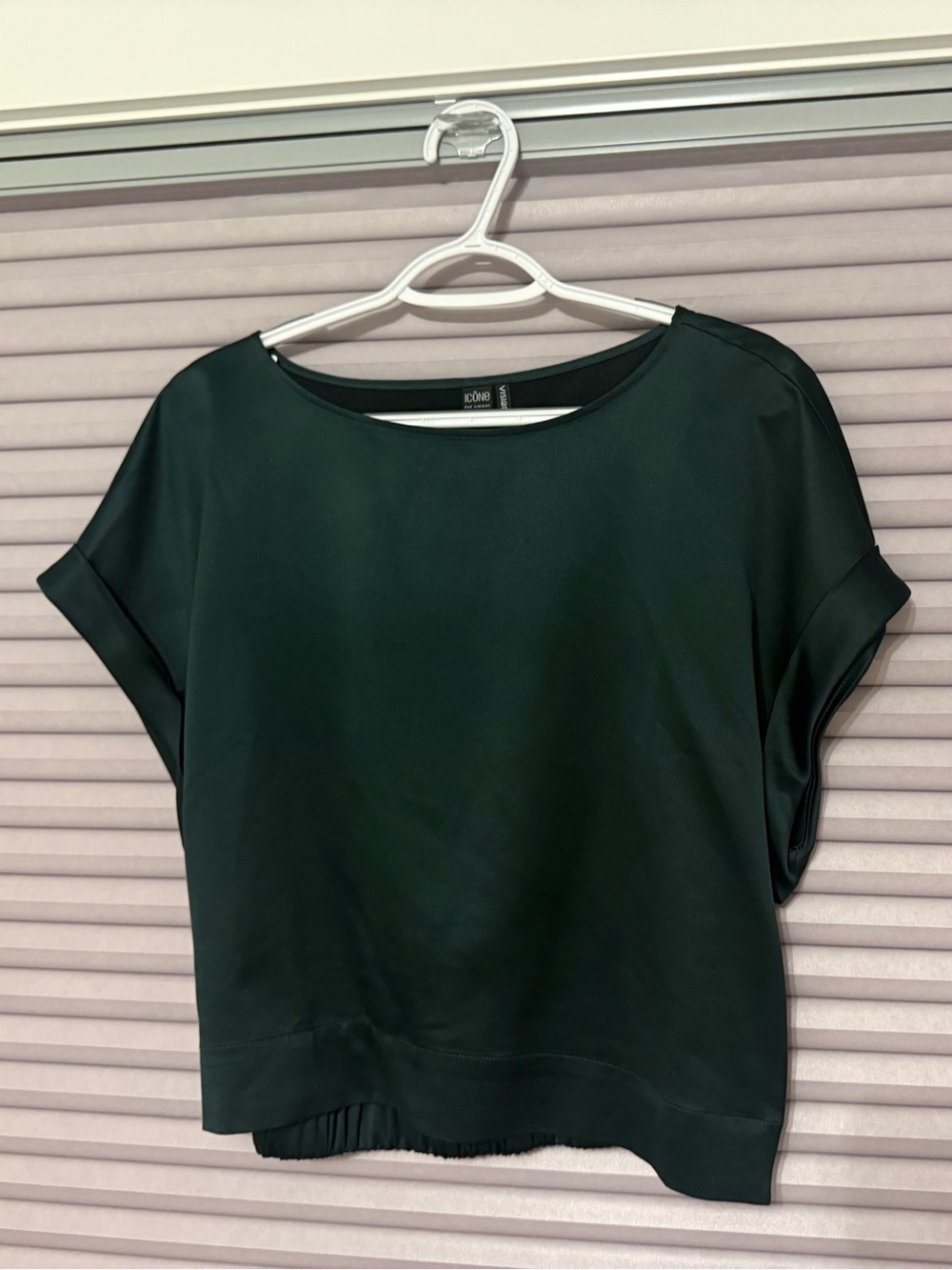 Icone Forest Green Short Sleeve Crop Top